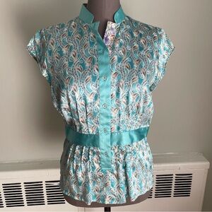 Robert Graham silk paisley printed cap sleeve top sizes 8